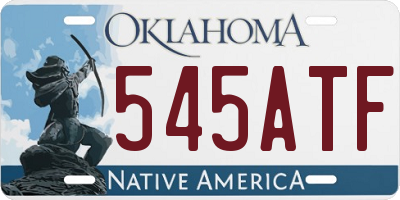 OK license plate 545ATF