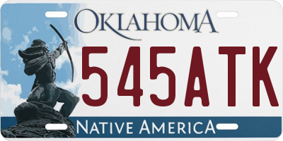 OK license plate 545ATK