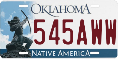 OK license plate 545AWW