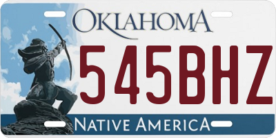 OK license plate 545BHZ
