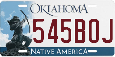 OK license plate 545BOJ