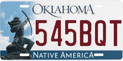 OK license plate 545BQT