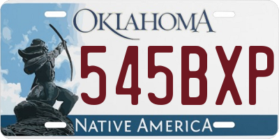 OK license plate 545BXP