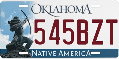 OK license plate 545BZT