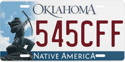 OK license plate 545CFF