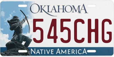 OK license plate 545CHG