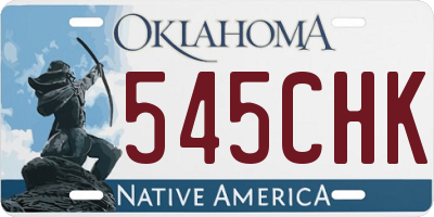 OK license plate 545CHK