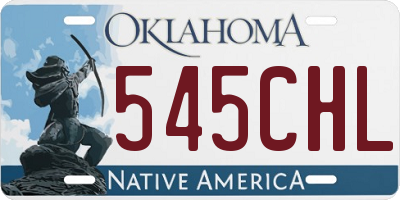 OK license plate 545CHL
