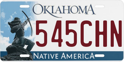 OK license plate 545CHN