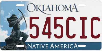 OK license plate 545CIC
