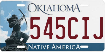OK license plate 545CIJ