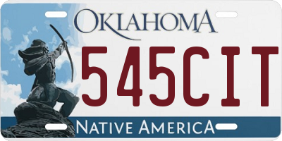 OK license plate 545CIT
