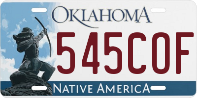 OK license plate 545COF