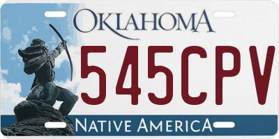 OK license plate 545CPV