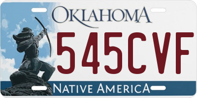 OK license plate 545CVF