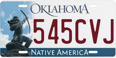 OK license plate 545CVJ