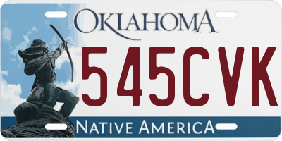 OK license plate 545CVK