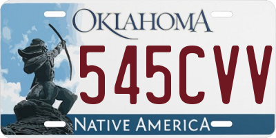 OK license plate 545CVV