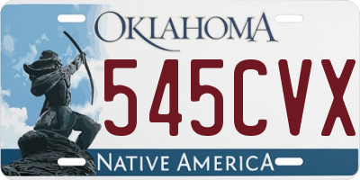 OK license plate 545CVX