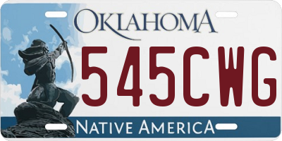 OK license plate 545CWG