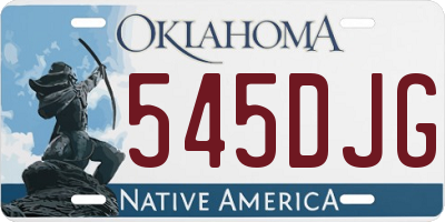 OK license plate 545DJG