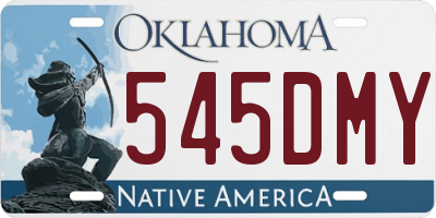 OK license plate 545DMY