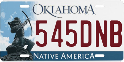 OK license plate 545DNB