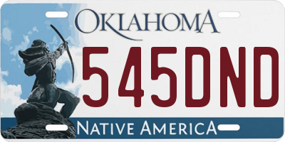 OK license plate 545DND