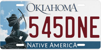 OK license plate 545DNE