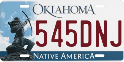 OK license plate 545DNJ