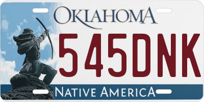 OK license plate 545DNK