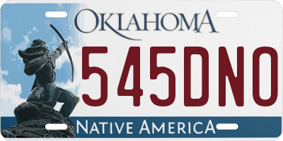OK license plate 545DNO