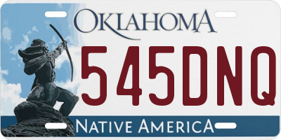 OK license plate 545DNQ