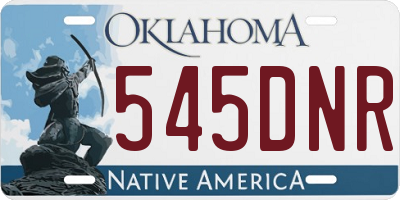 OK license plate 545DNR