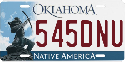 OK license plate 545DNU
