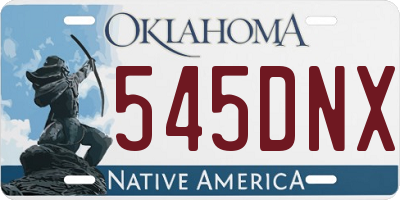 OK license plate 545DNX