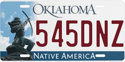 OK license plate 545DNZ