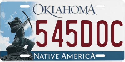 OK license plate 545DOC