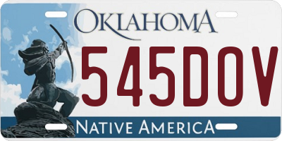 OK license plate 545DOV