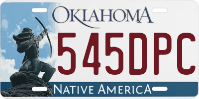 OK license plate 545DPC