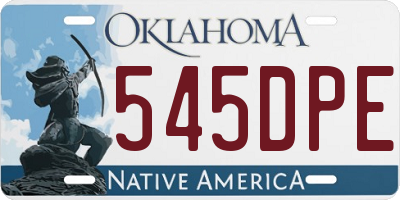 OK license plate 545DPE