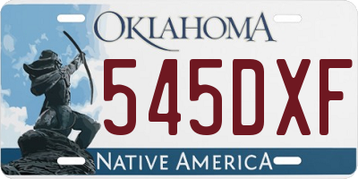 OK license plate 545DXF