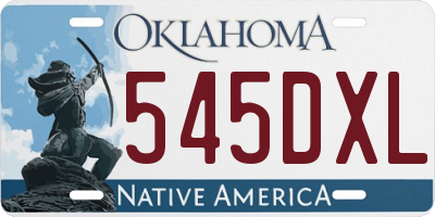 OK license plate 545DXL