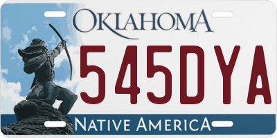 OK license plate 545DYA