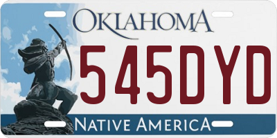 OK license plate 545DYD