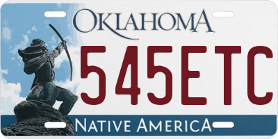 OK license plate 545ETC