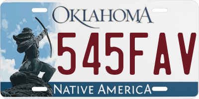 OK license plate 545FAV