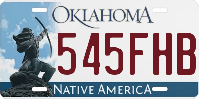 OK license plate 545FHB