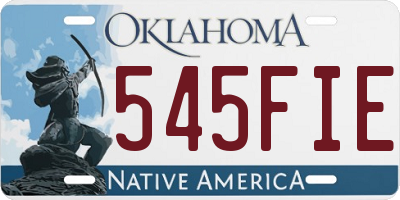OK license plate 545FIE