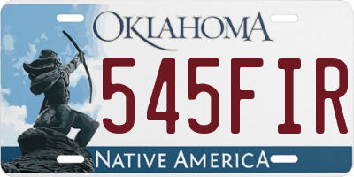 OK license plate 545FIR